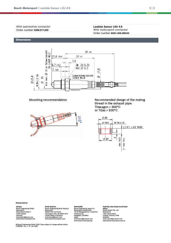 Bosch LSU 4.9 Breitband-Lambdasonde