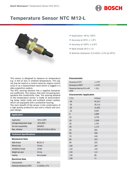Bosch Lufttemperatursensor M12×1,5