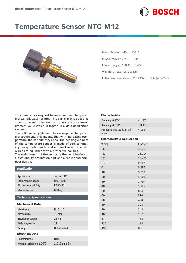 Bosch Flüssigkeitstemperatursensor M14×1,5