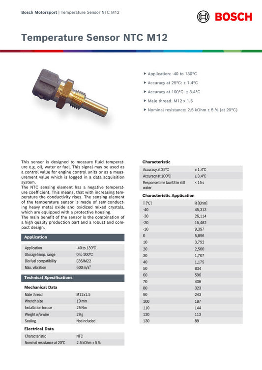 Bosch Flüssigkeitstemperatursensor M14×1,5