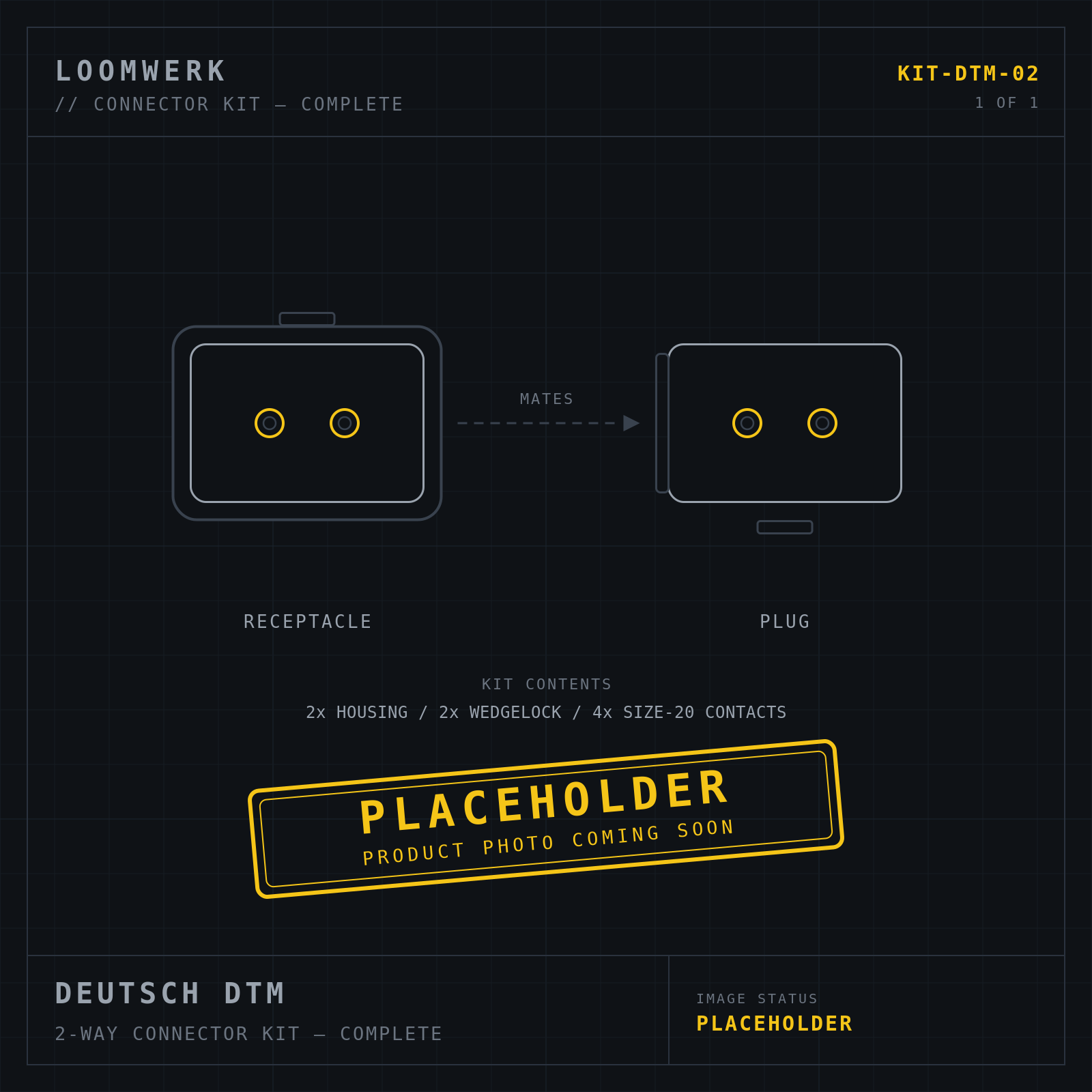Deutsch DTM 2-way connector kit — placeholder image