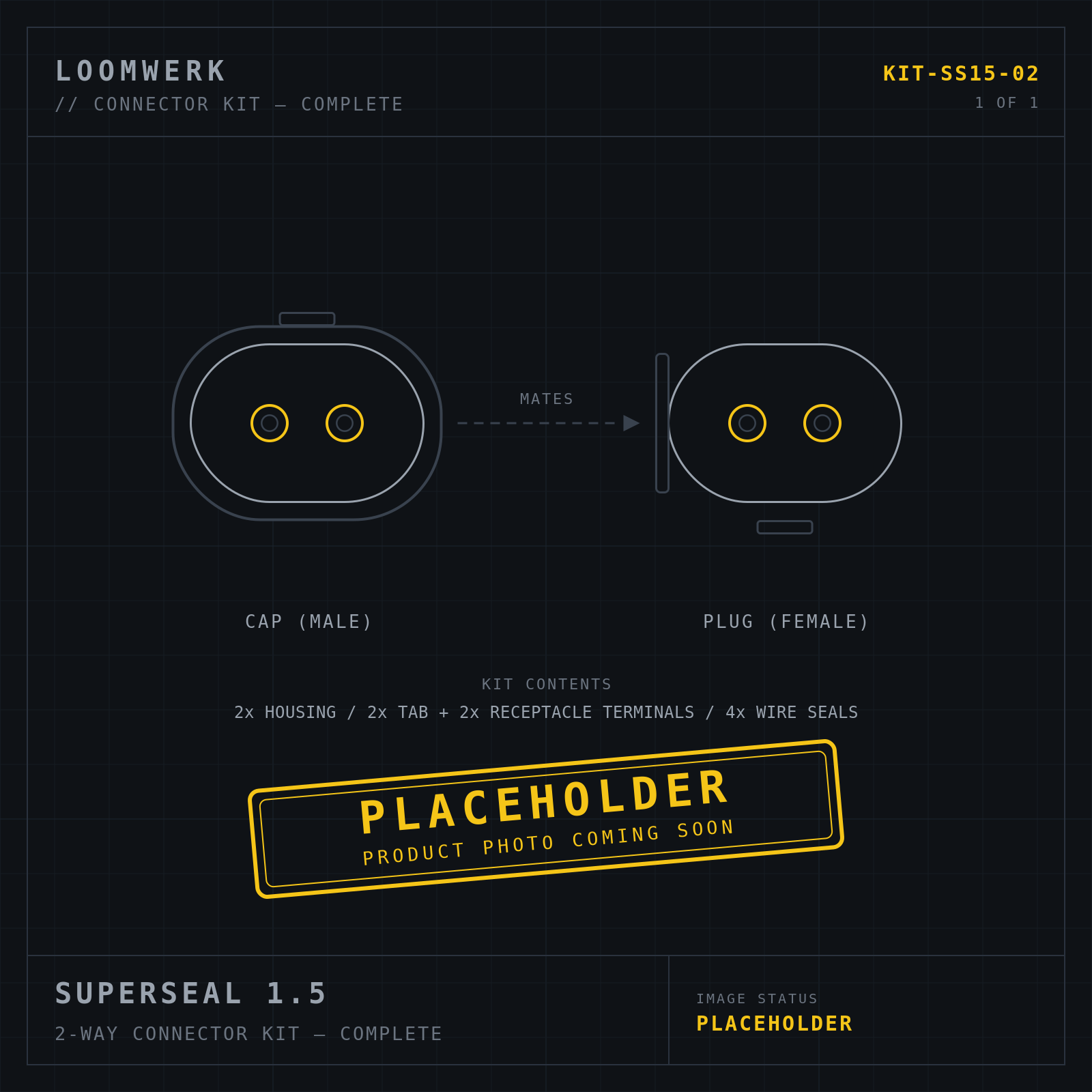Superseal 1.5 2-way connector kit — placeholder image